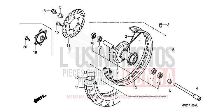 VORDERRAD von Shadow Aero CANDY GLORY RED-U (R101) von 2007